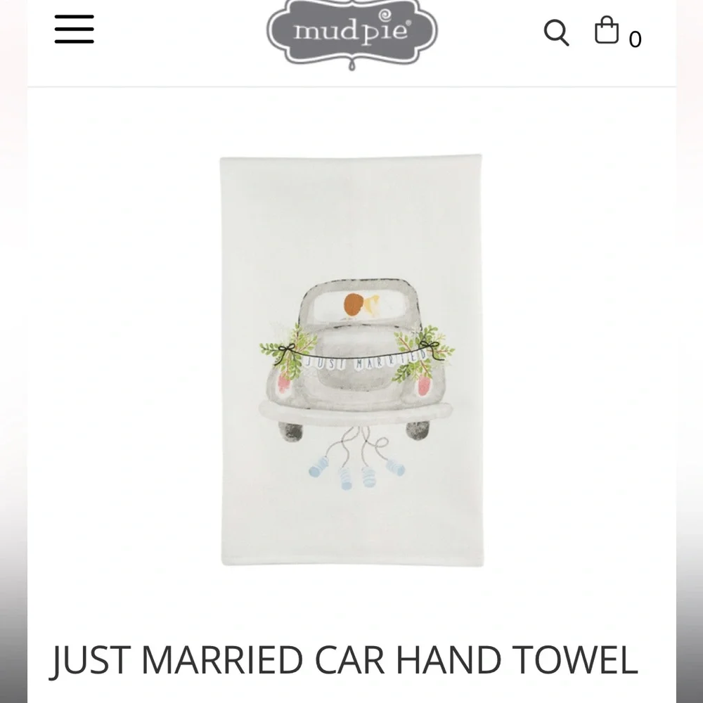 Just Married Car Hand Towel